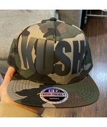Kush Friendly Camo Snapback Hat  Trucker One Size Green 420 Smoker - $12.86