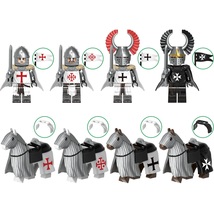 8pcs Knights Hospitaller Teutonic Knights Templar War Horse Minifigures Set - £17.57 GBP