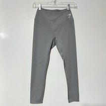Gymshark Size Small Cropped Leggings Women&#39;s Gray Mid Rise Yoga Gym Tight - $14.98