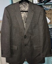 Saddlebred Chevron Plaid Wool Blazer, 2 Button Jacket 42L, Casual Dress Coat - £30.52 GBP