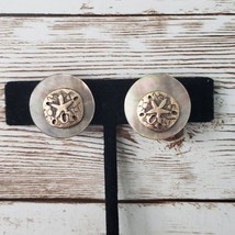 Vintage Clip On Earrings - Circle with Starfish Detail - £9.58 GBP