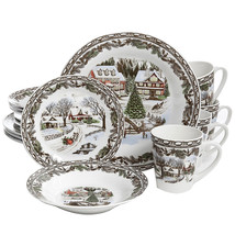 Gibson Home Christmas Toile 16 Piece Dinnerware Set - $117.38