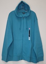 George Men&#39;s Sweater Long Sleeve Full Zip Hoodie Dark Turquoise 4XL New - $19.99