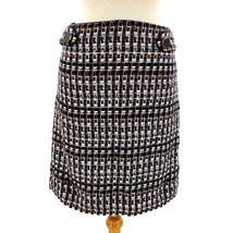 New ANN TAYLOR Skirt TWEED Pencil Button Retro Business Pencil Peacock Woman&#39;s - £33.63 GBP