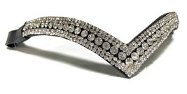 Leather 5 Row Crystal Browband presents a V Shape design With Free Shipp... - $25.53