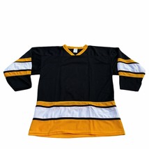 Nuovo Vintage Athletic Knit Hockey Jersey Uomo Nero XL Giallo Bianco Rig... - £22.07 GBP