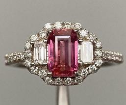 14K White Gold Over Emerald Cut Ruby &amp; Diamond Wedding Anniversary Ring 2.75Ct - £88.13 GBP