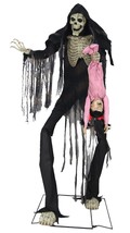 Animated Halloween Towering Skeleton Boogey Man Shaking Child Life Size 7&#39; Prop - £276.93 GBP