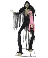Animated Halloween Towering Skeleton Boogey Man Shaking Child Life Size ... - £273.21 GBP