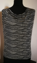 Max Mara Top T Shirt Women Sleeveless Patterned Cowl Neck Vintage Italy ... - £28.04 GBP