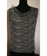 Max Mara Top T Shirt Women Sleeveless Patterned Cowl Neck Vintage Italy ... - £28.04 GBP