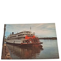 Postcard The Steamboat Delta Queen at Muscatine Iowa Mississippi River Chrome - £5.53 GBP