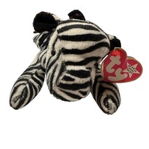 TY The Beanie Babies Ziggy Zebra Black White Plush Stuffed Toy Animal Soft - £10.60 GBP