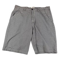 Better Unsaid Shorts Mens 34 Blue White Striped Casual Cotton Flat Front... - $24.99