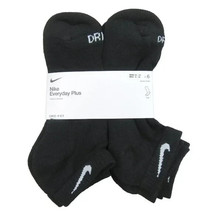 Nike Everyday Plus Cushion Low Socks Black 6 Pack Men&#39;s Size 8-12 NEW SX... - $26.99