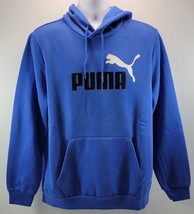 D) Puma Blue Men Pullover Long Sleeve Big Logo Hoodie Kangaroo Pocket Large - $19.79