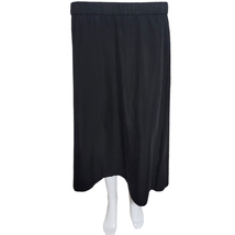 Eileen Fisher Midi Skirt Large Black Pull-on Pocket Elastic Waistband Boho - $45.92