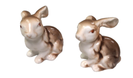 VTG Set Of 2 Realistic Rabbit Figurine Japan TM Marked Bone China OG Tags - £18.66 GBP