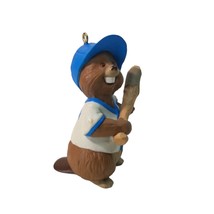 Baseball Player Hallmark Keepsake Ornament Busy Batter Beaver Wood Sox 94 Blue - £7.79 GBP