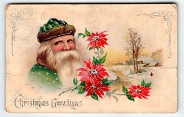 Santa Claus Christmas Postcard Old World Green Suit Hat Barton &amp; Spooner... - £27.27 GBP