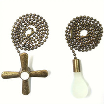 Light Bulb Fan Pull Chains 13.7-In Length Metal Cannon Finish Home Acces... - $11.28