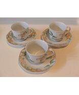 Villeroy &amp; Boch Fruit Garden 3 Cup &amp; Saucer Sets Germany Heinrich Vintage - $53.35