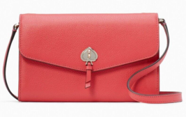 Kate Spade Marti Leather Flap Wallet Crossbody K6027 Watermelon Pink NWT $249 FS - £74.94 GBP