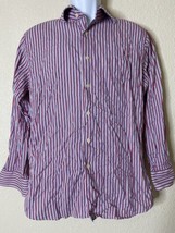 Charles Tyrwhitt Men Size 16 Peppermint Striped Shirt Long Sleeve 33&quot;  - $6.75