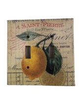 St. Pierre Lemon Double Decoupage Light Switch Plate Cover Mediterranean Lemon - £8.29 GBP