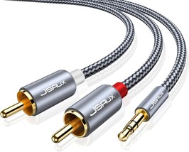 RCA to 3.5mm Aux Cable Headphone Male to Male Jack Adapter Braided 1 8 t... - $18.88