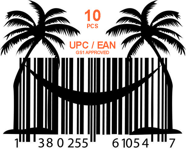 Instant 10 UPC/EAN GTIN ASIN codes for Amazon Itunes Google Shopping etc - $1.99