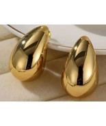 Creative and shiny water drop-shaped earring 18K gold-plated jewel - £6.50 GBP