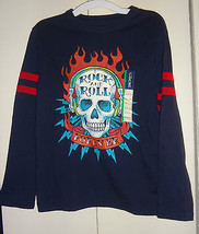 Cherokee  Blue  Skull Long Sleeve Top Rock and Roll Size M 8-10  NWT - $12.99