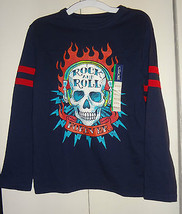 Cherokee  Blue  Skull Long Sleeve Top Rock and Roll Size M 8-10  NWT - £7.18 GBP