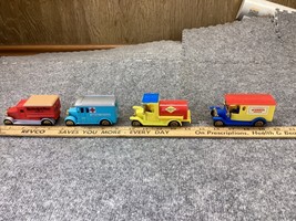 LOT OF 4 DIECAST DELIVERY TRUCKS Plastic GREAT FOR HO SCALE TRAINS Diorama - £5.43 GBP