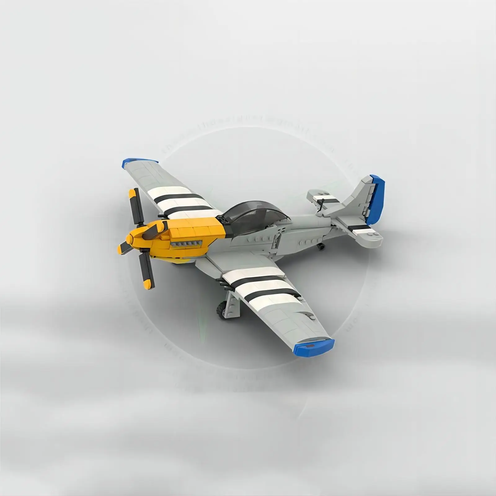 Assembling Building Block MOC North American P-51 Fighter Jet Model Classic Toy - £40.15 GBP
