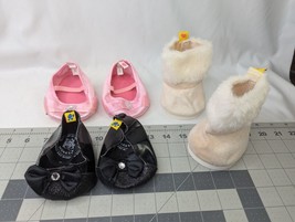 Build a Bear Pink Black Shoes Furry Boots Lot Stuffed Animal Toy - $14.95