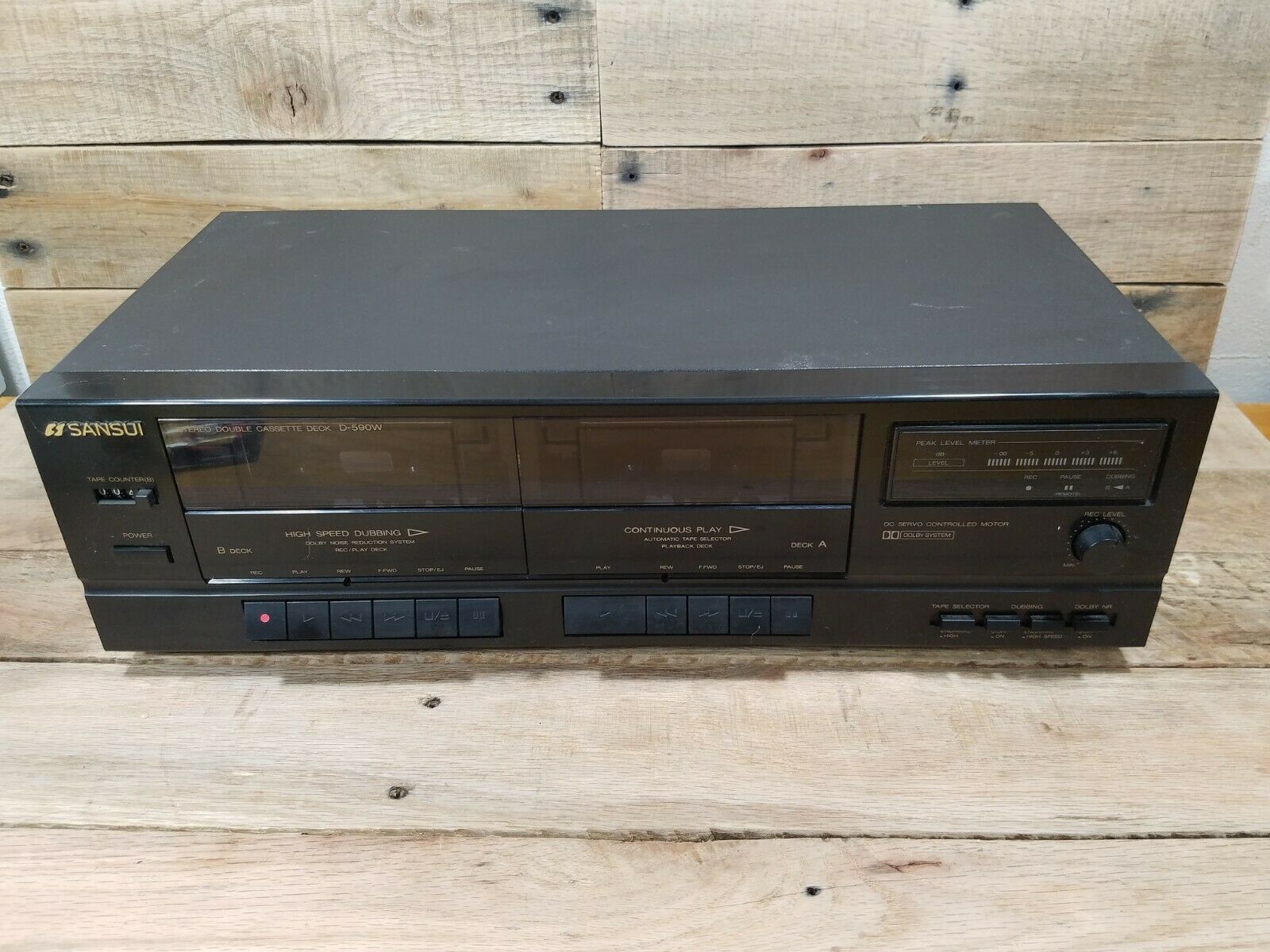 VINTAGE SANSUI Stereo Double Cassette Tape Deck Recorder Player D-590W - $94.00