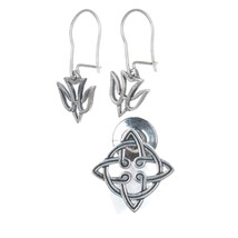 James Avery Descending Dove earrings and Celtic knot lapel pin/tie tac in - $108.90