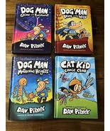 Dav Pilkey Dog Man Cat Kid Comic Club 4 Book Hardcover Lot Kids Books Co... - £18.33 GBP