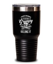 30 oz Tumbler Stainless Steel Funny Mens A Grumpy Old Man Who Smokes Cigars  - £25.76 GBP