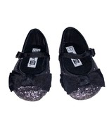Gray Black Glitter Toddler Baby shoe ballet flat Adjust Strap Holiday Ch... - £9.35 GBP