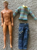 VINTAGE 1988 MATTEL KEN DOLL W/ CLOTHES PICTURED PRE-OWNED - $25.00
