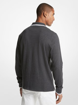 MICHAEL KORS Mens Greenwich Polo Long Sleeve Shirt Charcoal Size Large $98 - NWT - £28.76 GBP