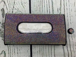 Colorful Rainbow Crystal Rhinestones Sun Visor Tissue Box Holder Crystal - £12.89 GBP