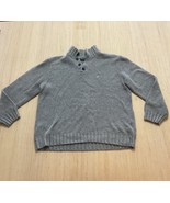 Nautica Mens XXL Sweater 4 Button Henley Gray Knit Pullover Cotton Sweater - $25.20 CAD