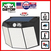 Solar Power 432 LED PIR Motion Sensor Outdoor Security Garden Wall Lamp Light - $12.99