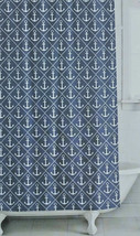 Anchors Nautical Fabric Shower Curtain 70x72&quot; Summer Beach House Polyester - £28.85 GBP