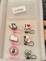 6 Silicone Straw Cover Caps (Cats Theme) *New/Open Package* bb1 - $9.99