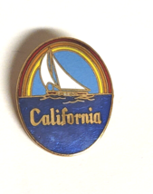 Vintage CALIFORNIA Sail Boat Rainbow Sailing Souvenir Pin Pinnacle Designs - £13.76 GBP